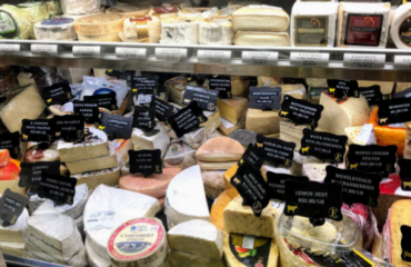 large variety of artisan gourmet cheese